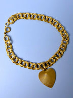 Vintage Sunburst Heart Charm Bracelet