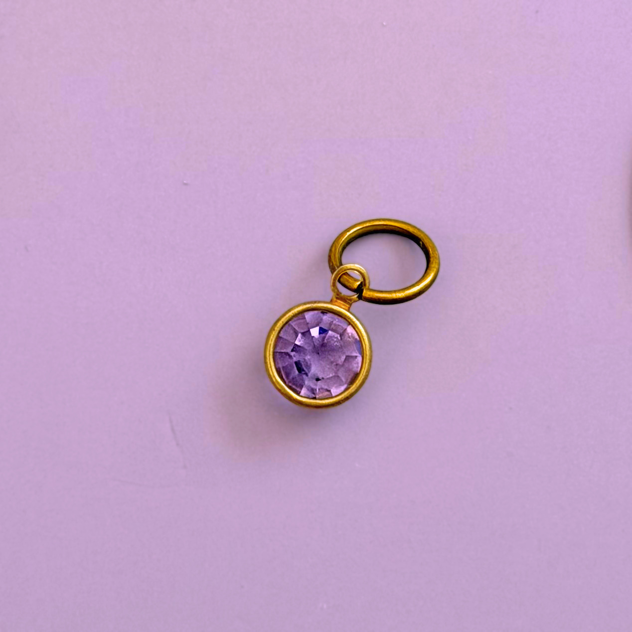 Special: Vintage Purple Swarovski Crystal Solitaire Charm