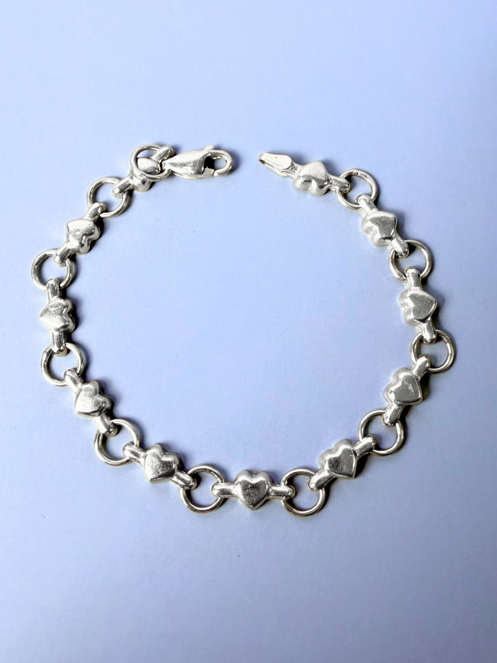 Sterling Silver Heart Link Bracelet