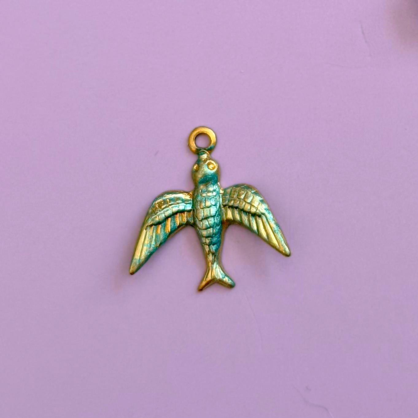 Special: Vintage Blue Enamel Swallow Charm