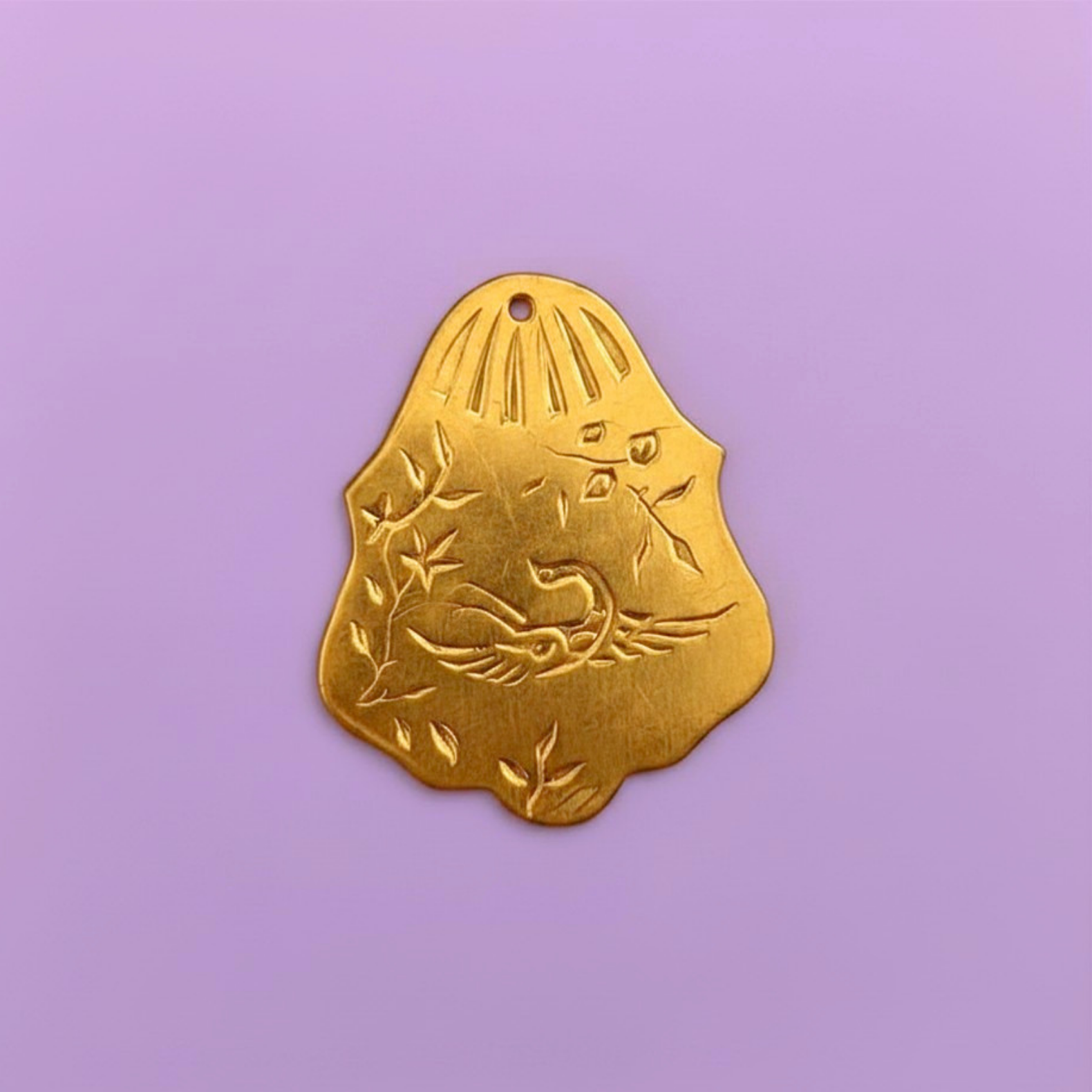 Rare: Vintage Crane Medallion Charm
