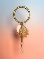 Sweet Dreams Vintage Charm Bag Charm — Shell, Filigree & Floral Enamel