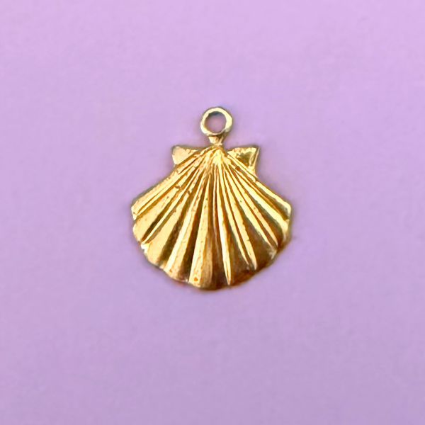 Tiny Vintage Scallop Shell Charm