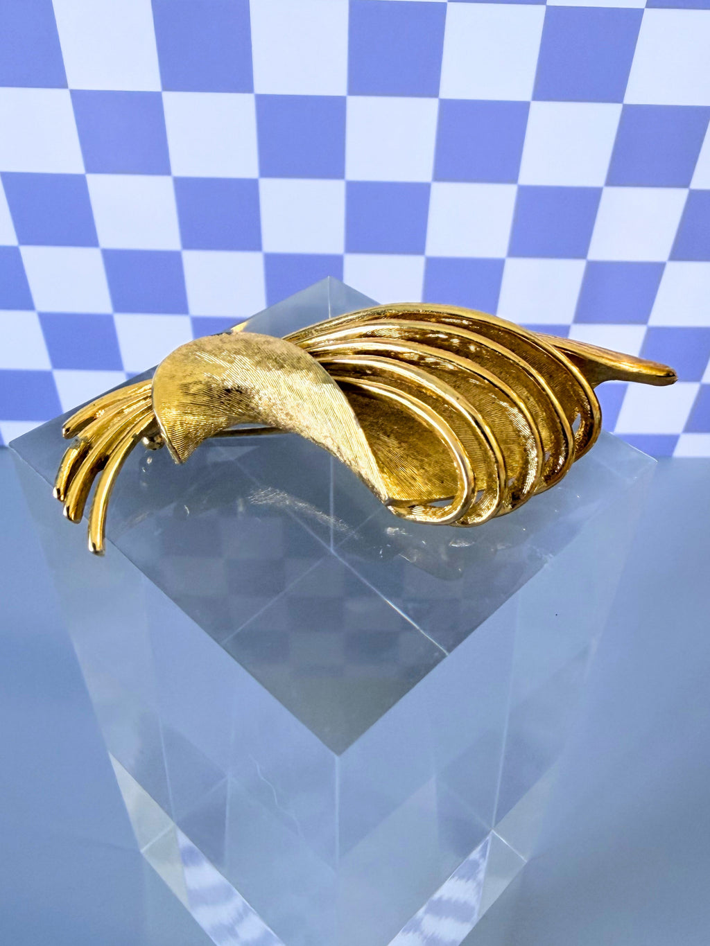 Midcentury Monet Abstract Wing Brooch