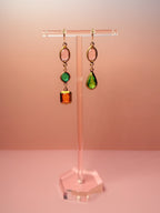 Paloma Mismatched Lucite Drop Earrings — Pink, Orange & Green