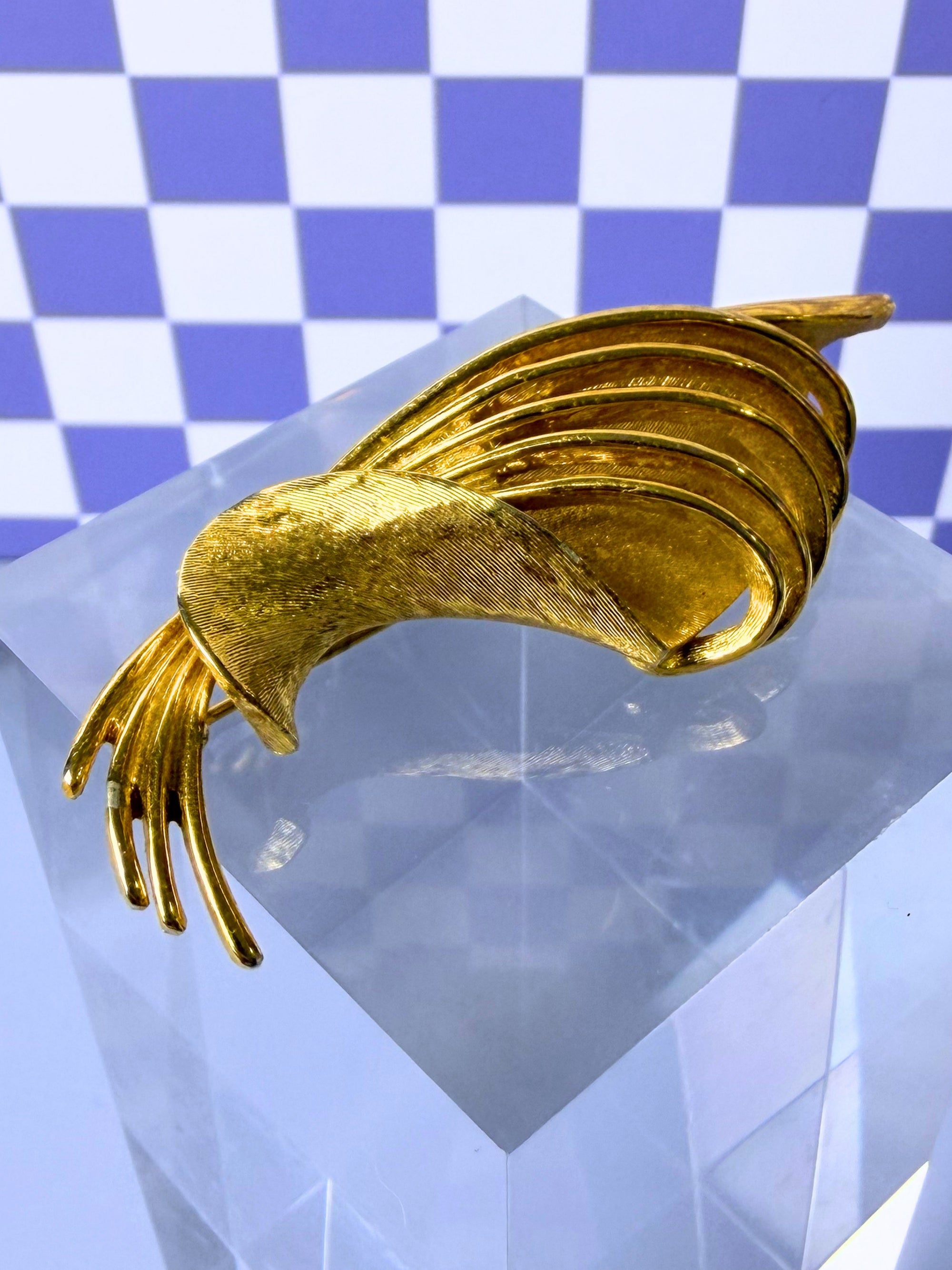 Midcentury Monet Abstract Wing Brooch