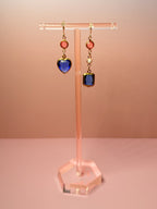 Cecily Mismatched Lucite Drop Earrings — Blush Pink, White & Cobalt