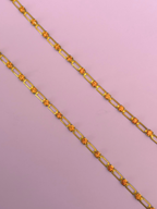 Vintage Topaz-Tone Swarovski Skip Chain Necklace