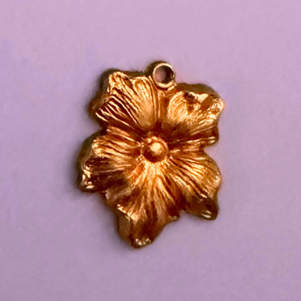 Tiny Vintage Pansy Flower Charm