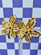 Sarah Coventry Midcentury Gold Floral Clip-On Earrings