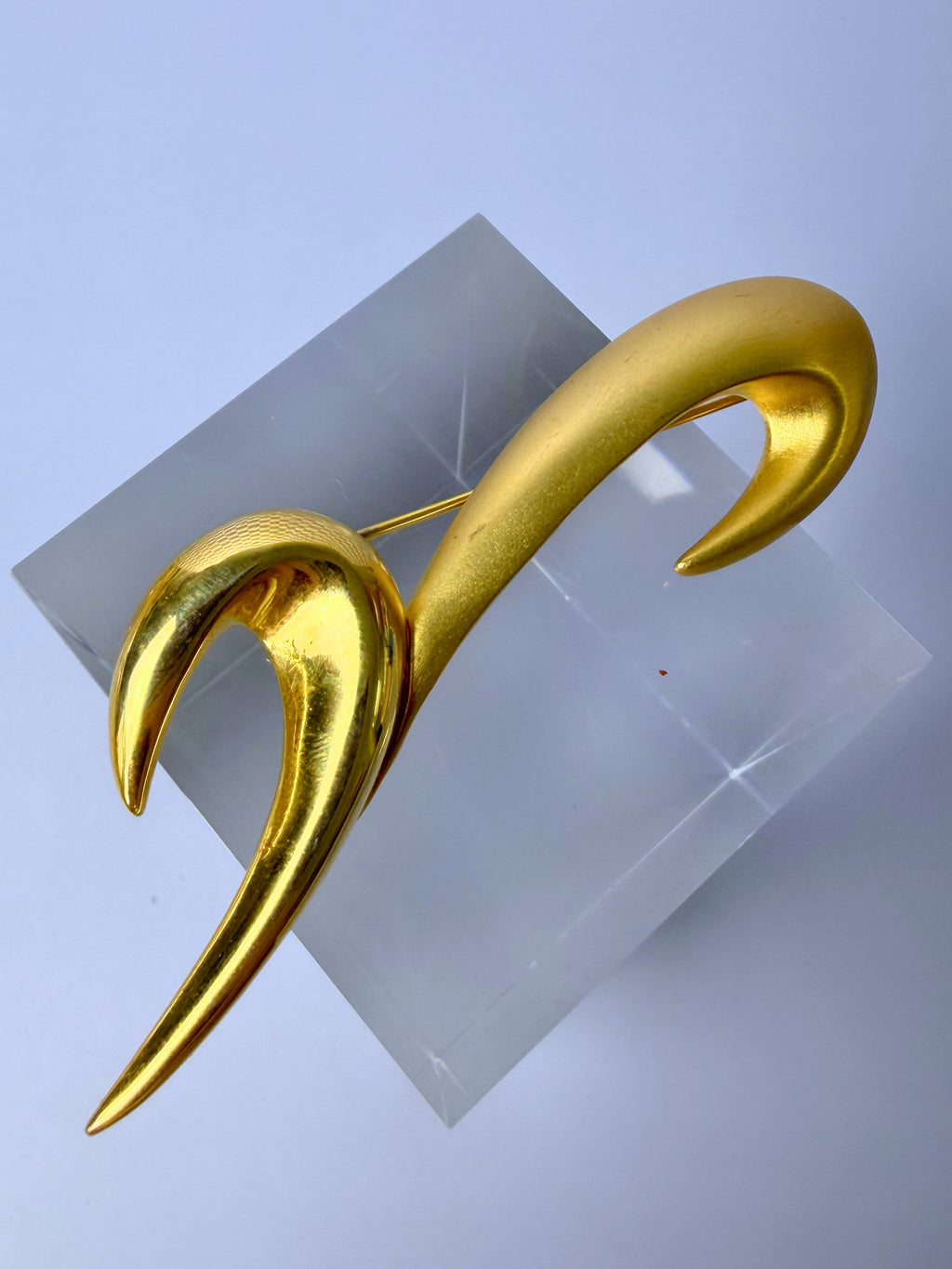 Abstract Double Scroll Brooch
