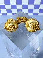 Midcentury Gold Filigree Drop Earrings