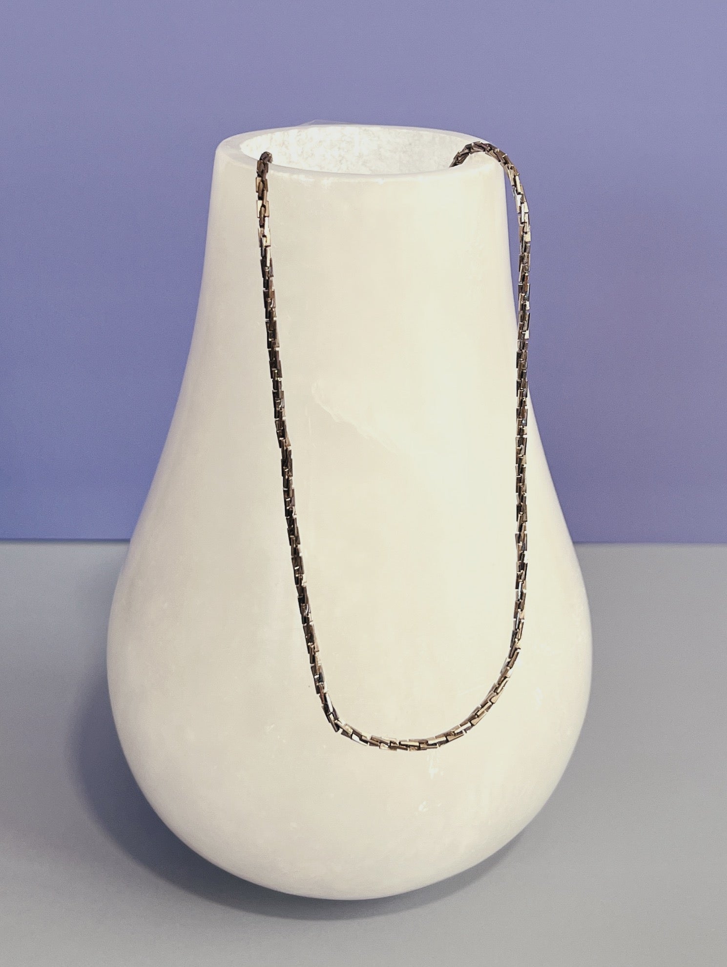 Silver Textured Bamboo Chain