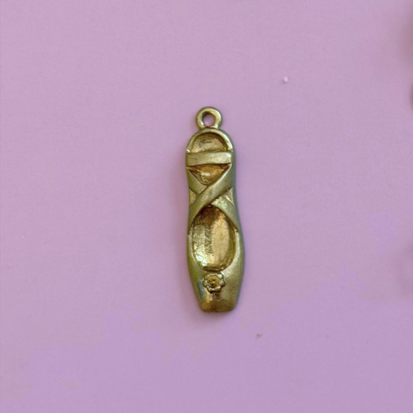 Vintage Brushed Ballet Shoe Charm