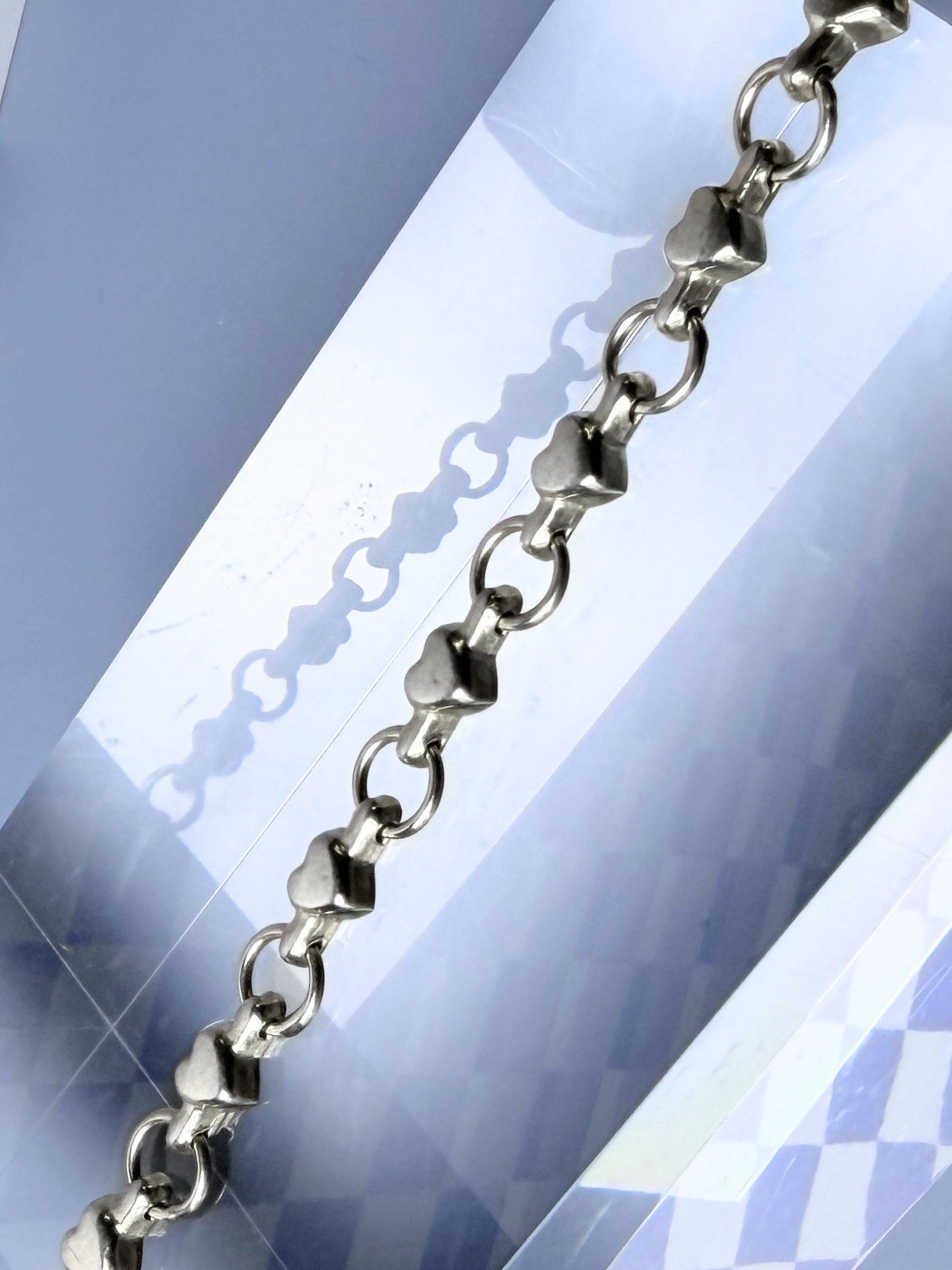 Sterling Silver Heart Link Bracelet