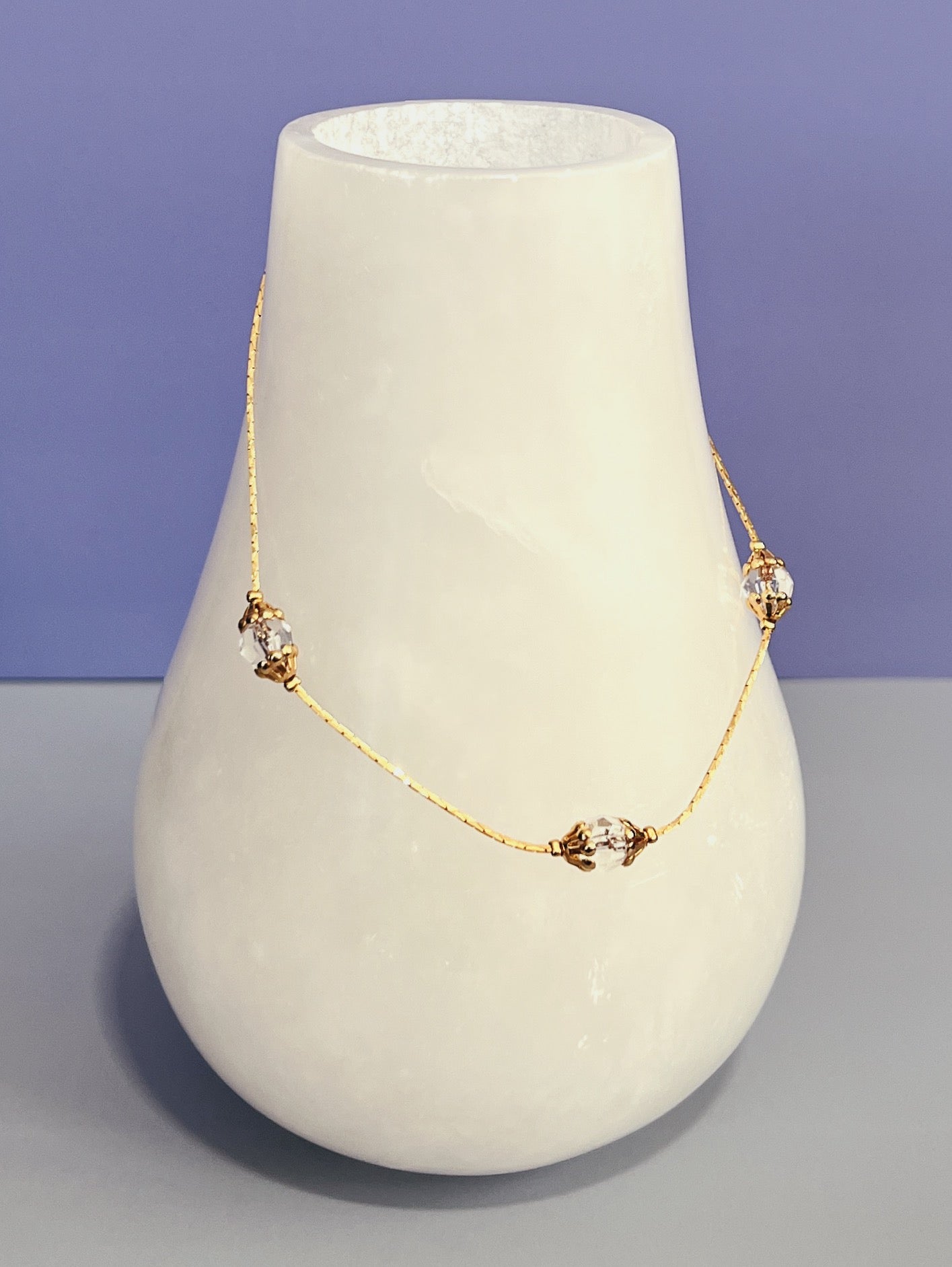 Gold Three Bead Cobra Chain