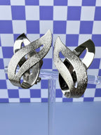 Sarah Coventry Abstract Silver Clip-On Earrings