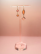 Marigold Mismatched Lucite Drop Earrings — Pink & Amber