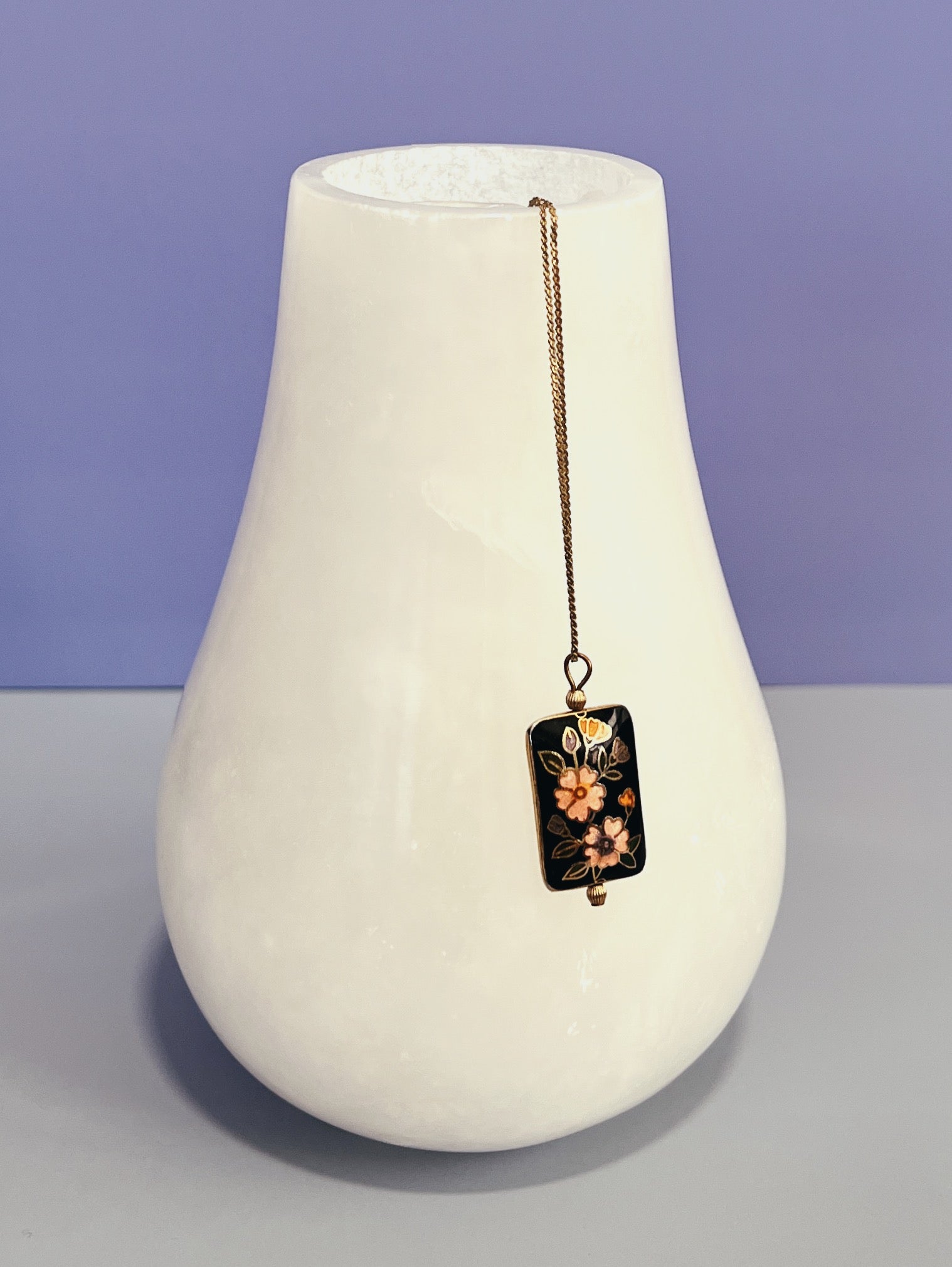 Vintage Floral Enamel Pendant