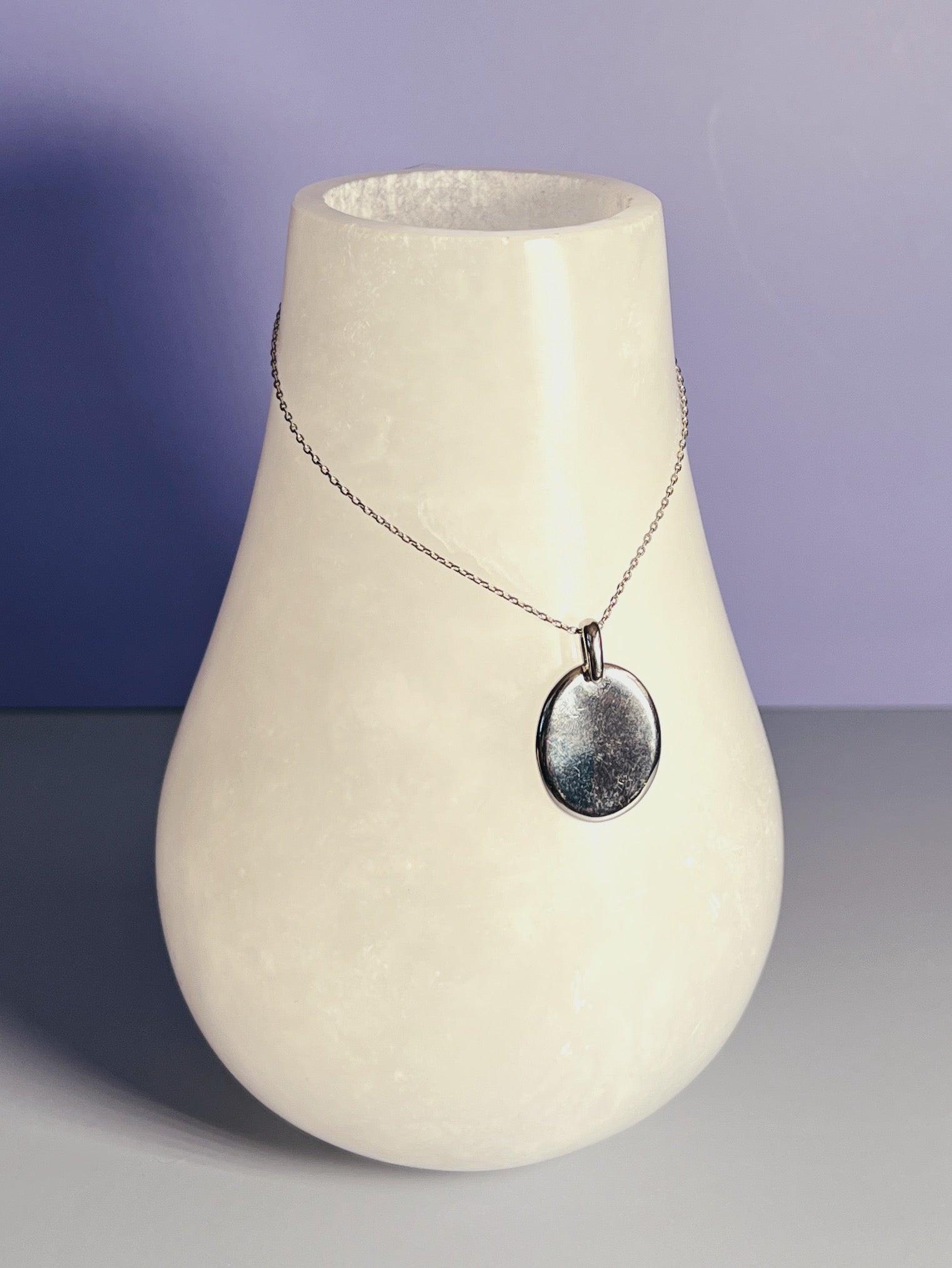 Silver Oval Charm Pendant