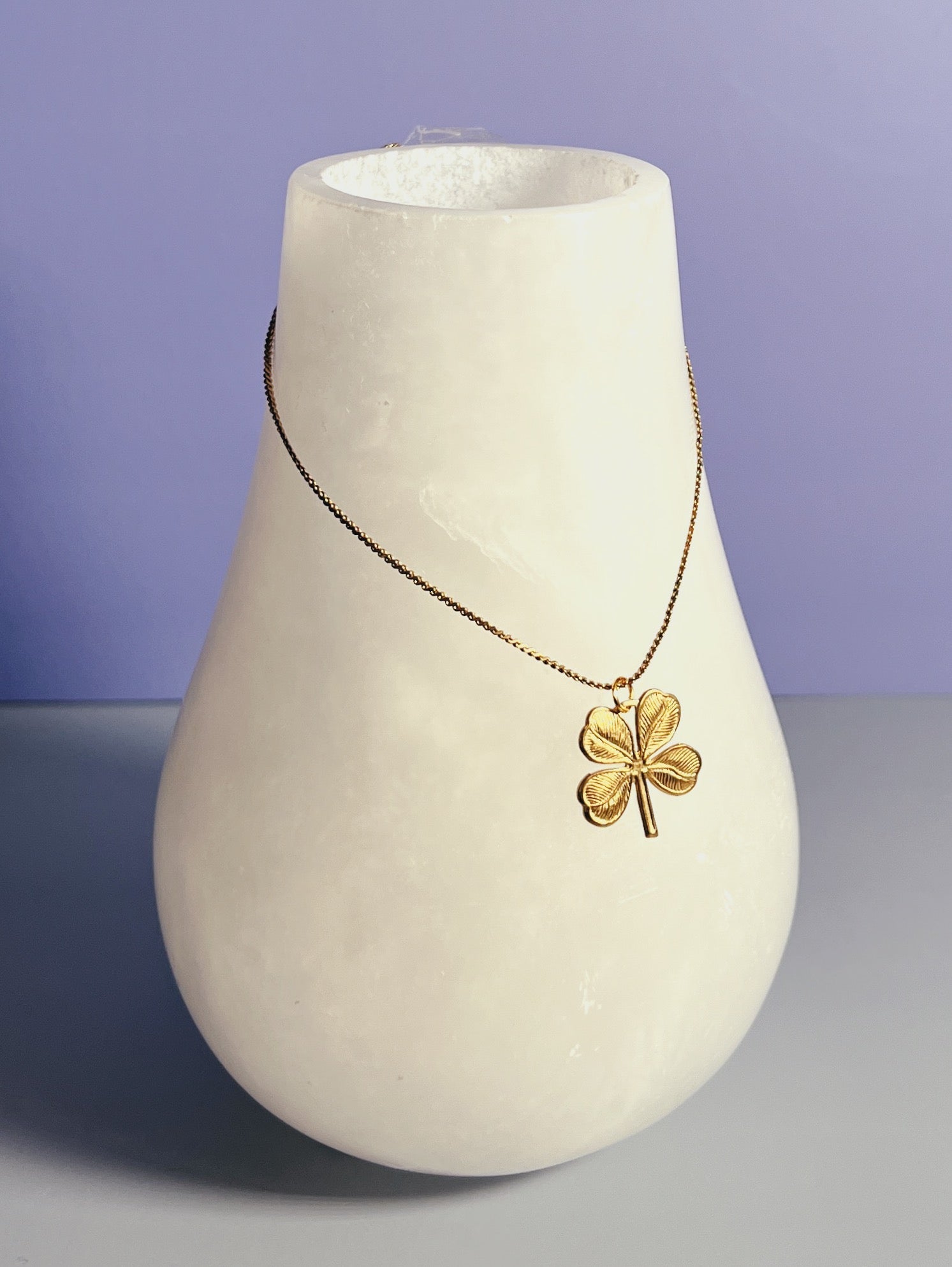 Gold Lucky Four Leaf Clover Necklace