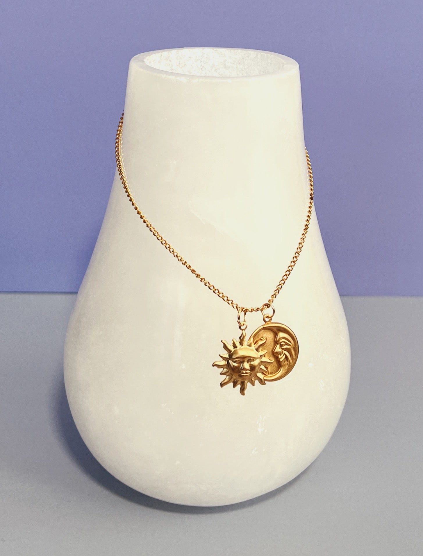 Sun and Moon Charm Necklace