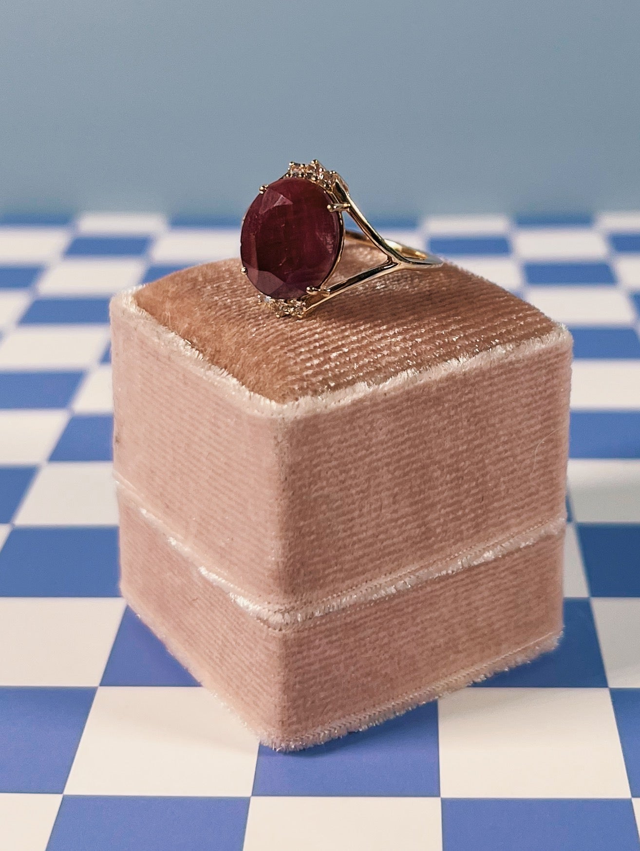 14k Gold, Filled Ruby and Sapphire Ring