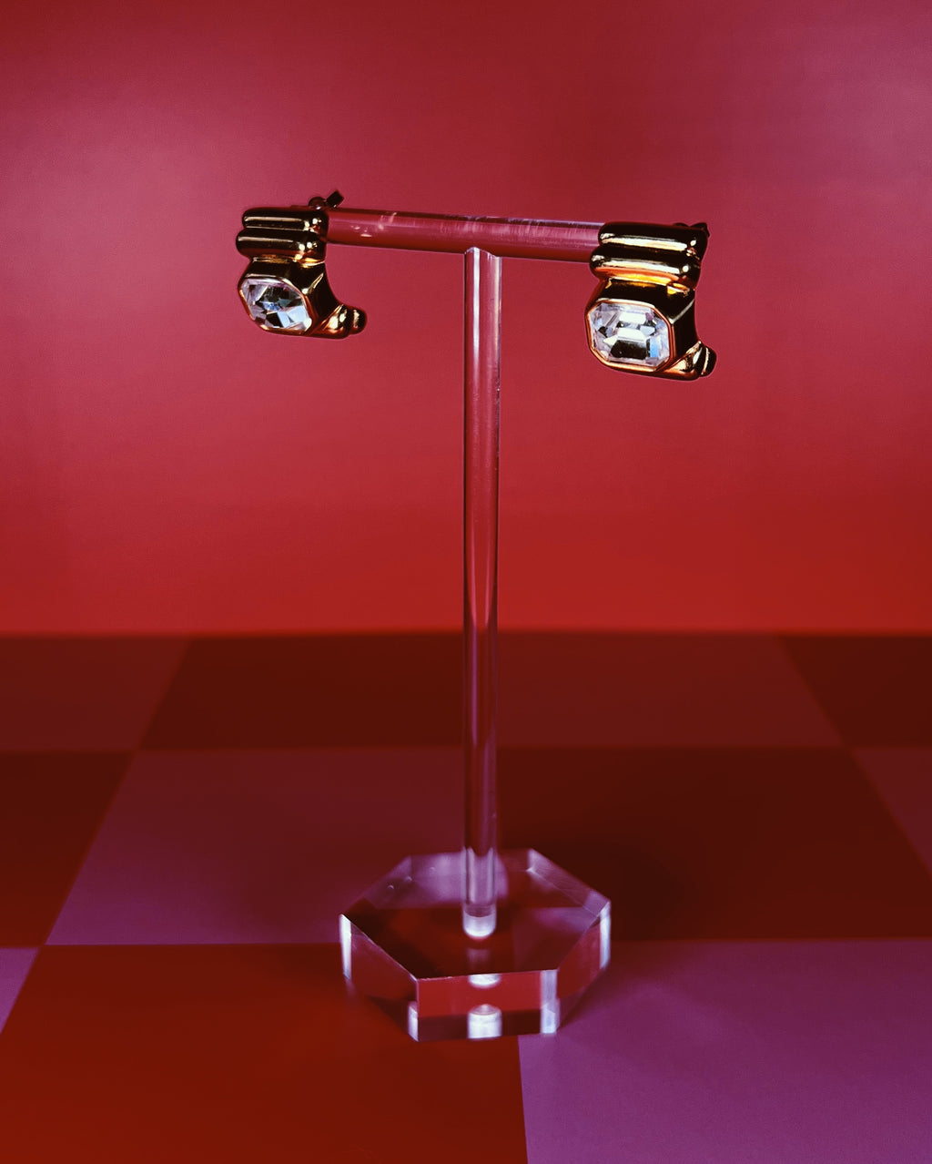 Joan Rivers Gold Tone Crystal Half Hoops