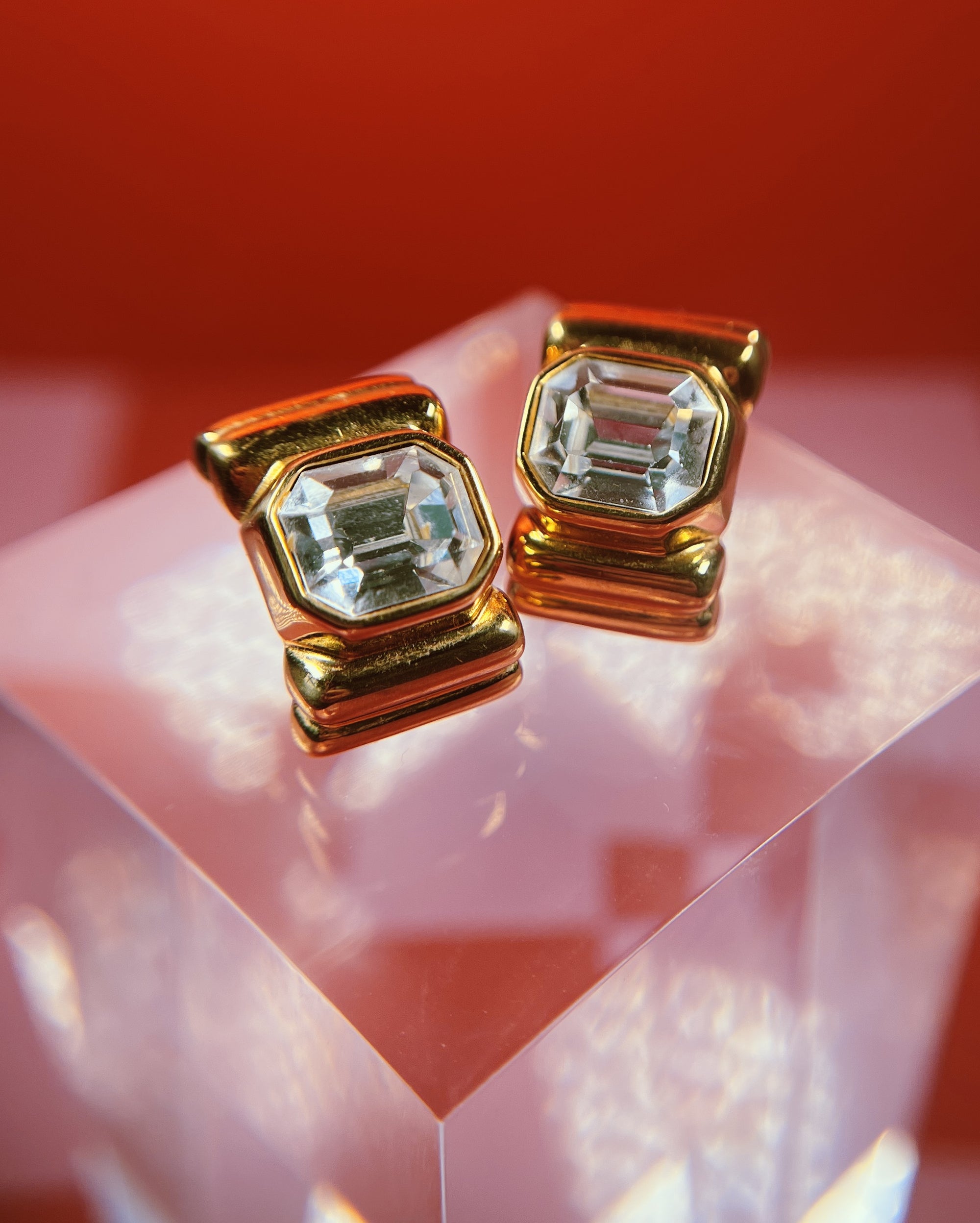 Joan Rivers Gold Tone Crystal Half Hoops