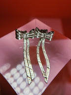 Sterling Silver Bow Drop Earrings