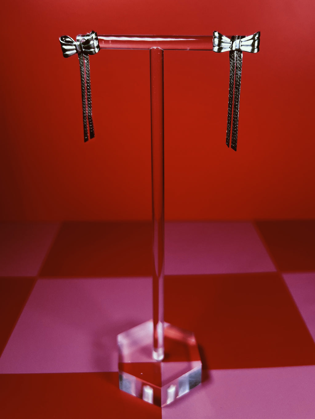 Sterling Silver Bow Drop Earrings