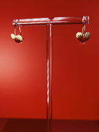 14k Heart Drop Earrings