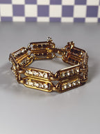 Hobe Gold Crystal Panel Bracelet