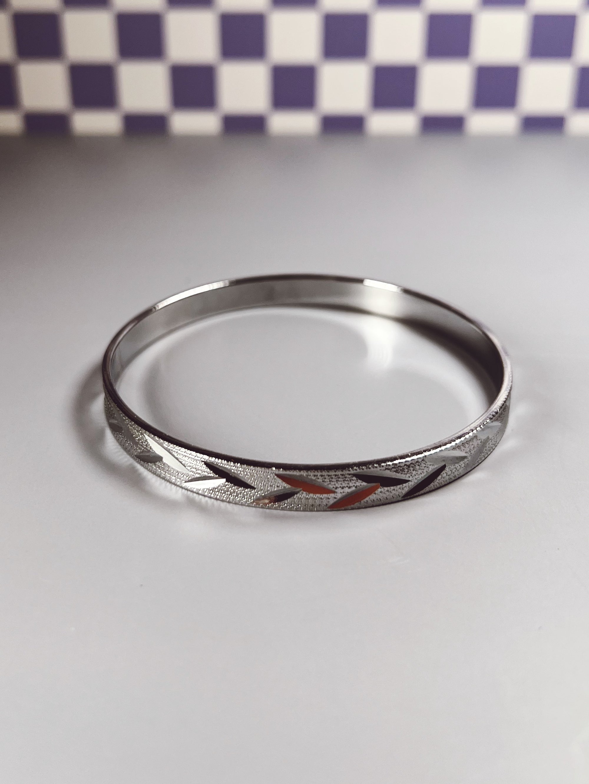 Silver Etched Bangle