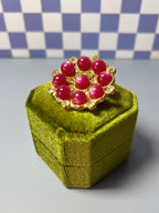 Star Ruby Effect Rhinestone Brooch
