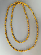 Mixed Metal Box and Rope Chain Necklace