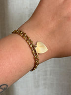 Vintage Sunburst Heart Charm Bracelet