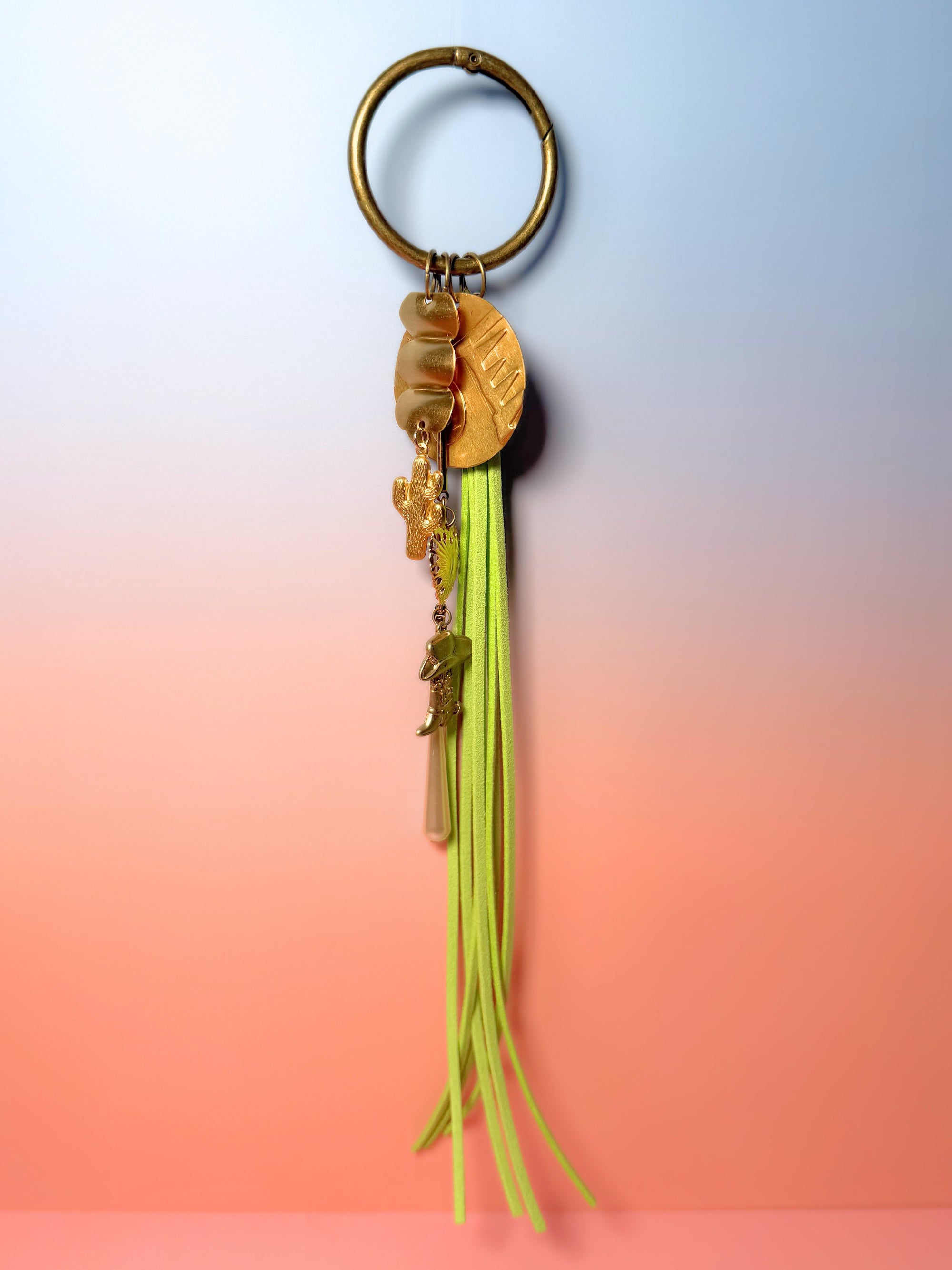 Cowgirl Dreams Vintage Charm Bag Charm — Cactus, Boot & Western Heart