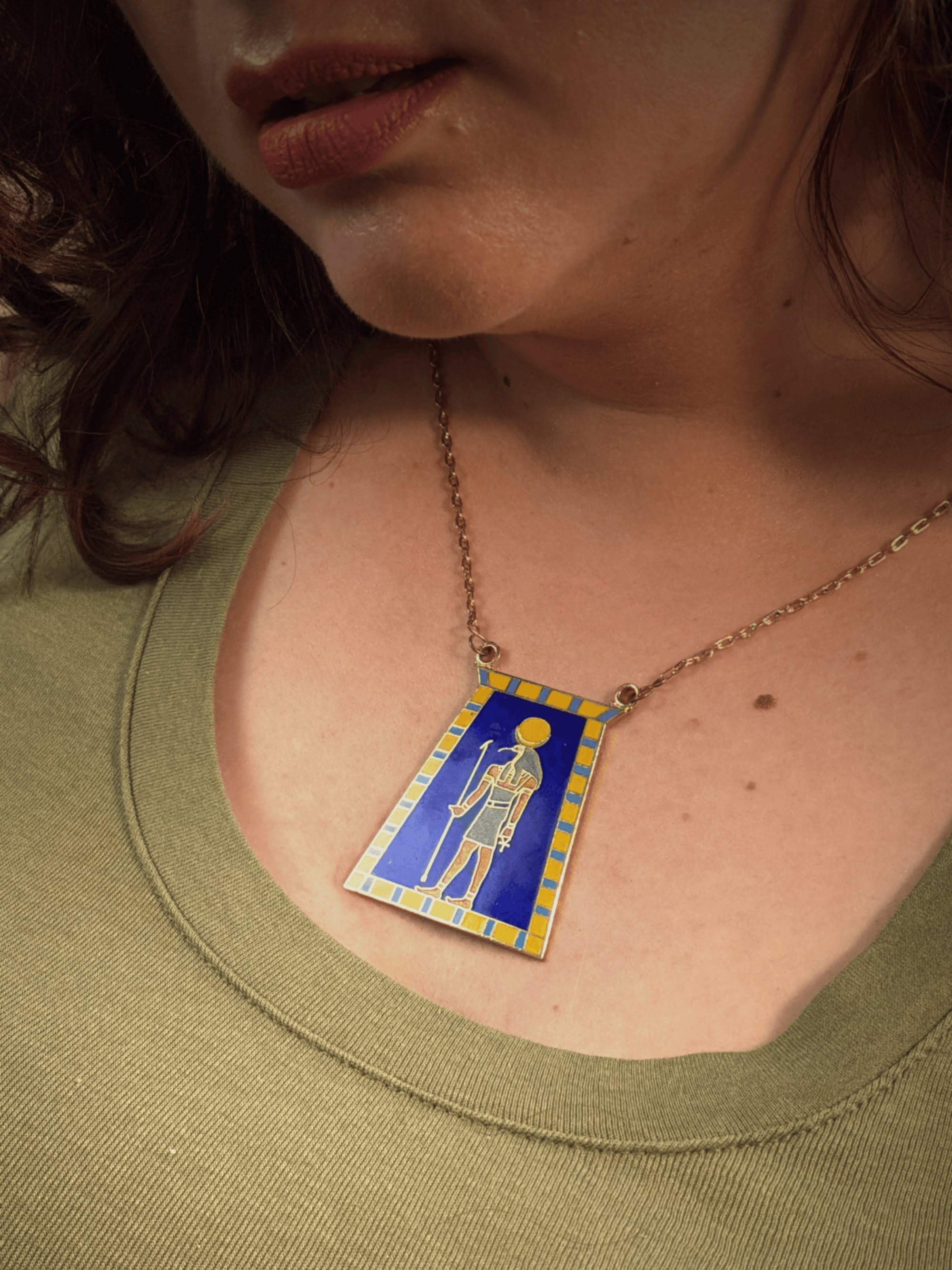 Vintage Egyptian Revival Amun-Ra Pendant