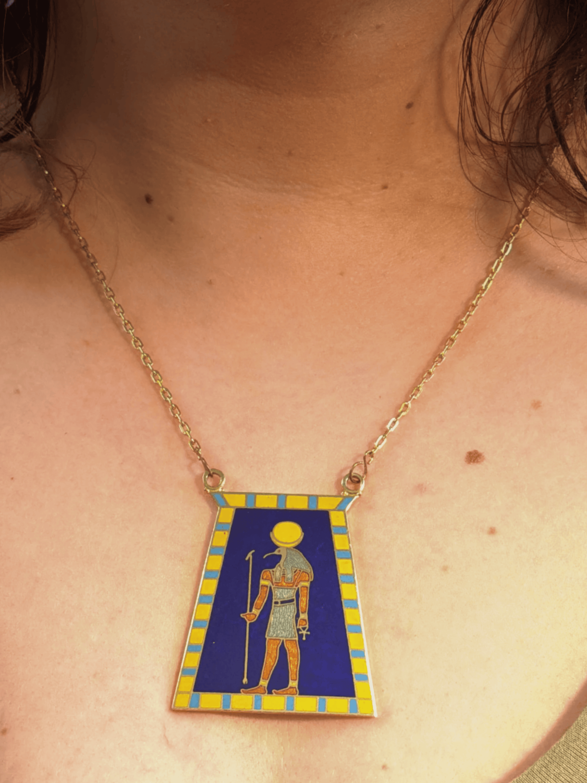 Vintage Egyptian Revival Amun-Ra Pendant