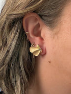 Vintage Trifari Gold Textured Butterfly Clip-On Earrings