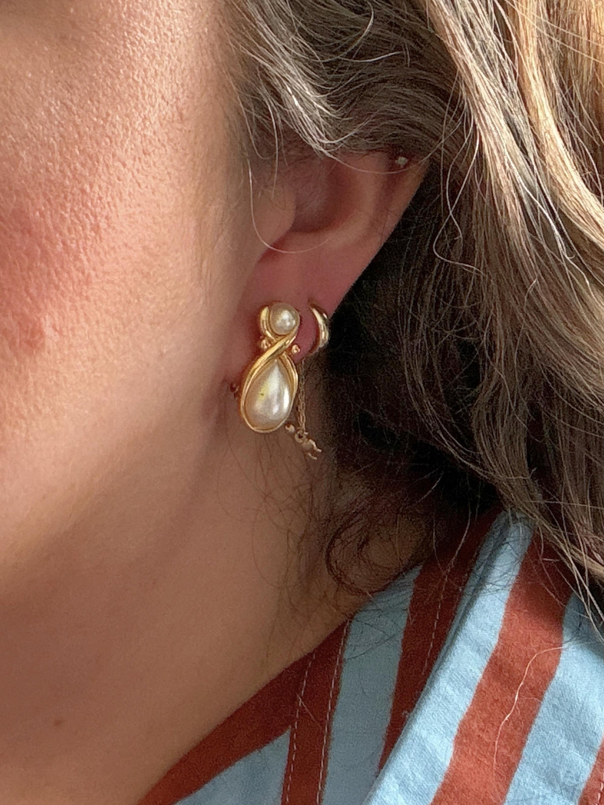 Pearl Drop Clip-On Earrings