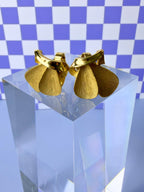 Vintage Trifari Gold Textured Butterfly Clip-On Earrings