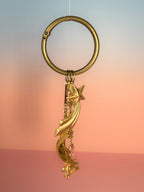 Celestial Dreams Vintage Charm Bag Charm — Moon, Stars & Cherub