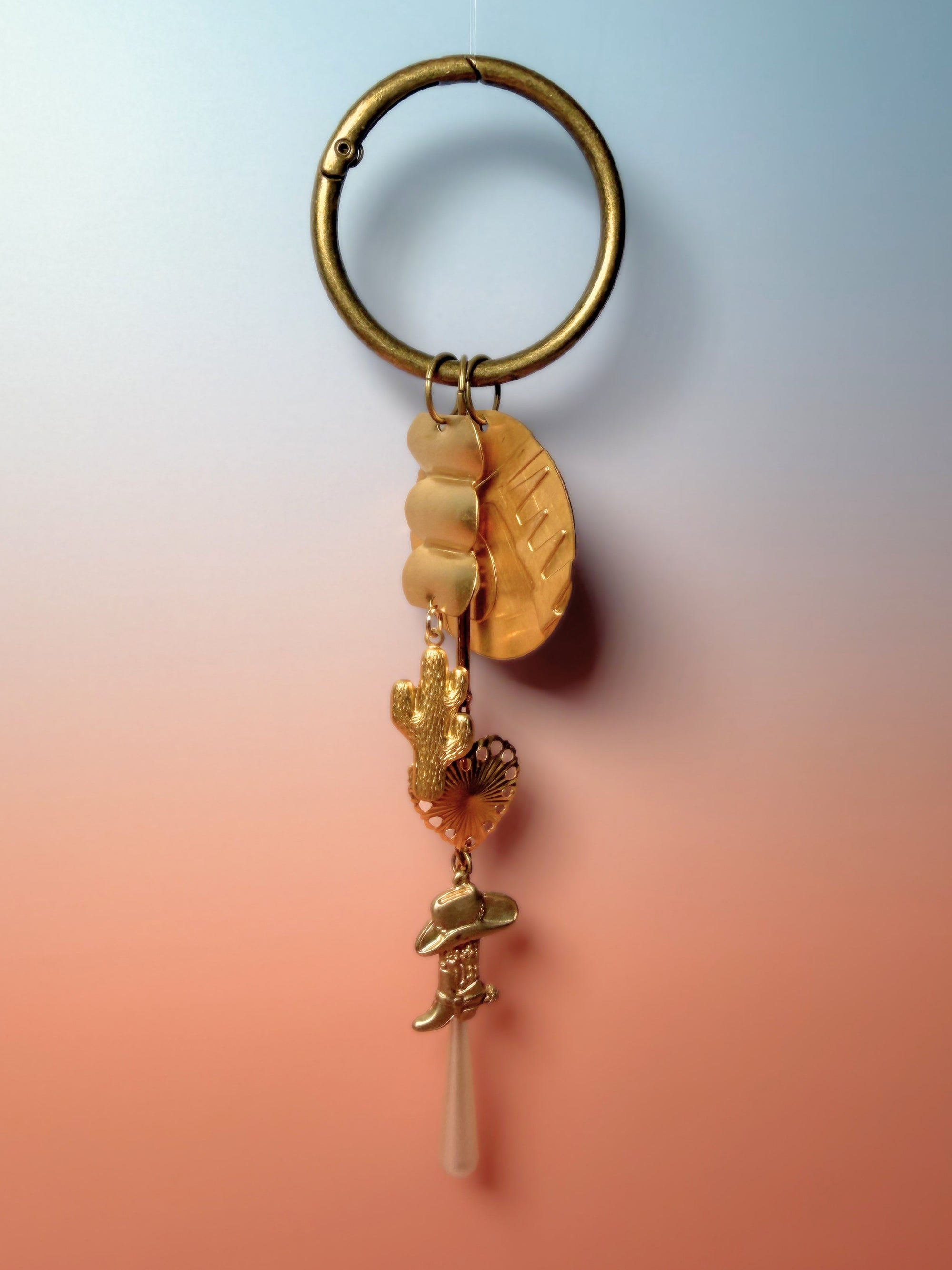 Cowgirl Dreams Vintage Charm Bag Charm — Cactus, Boot & Western Heart