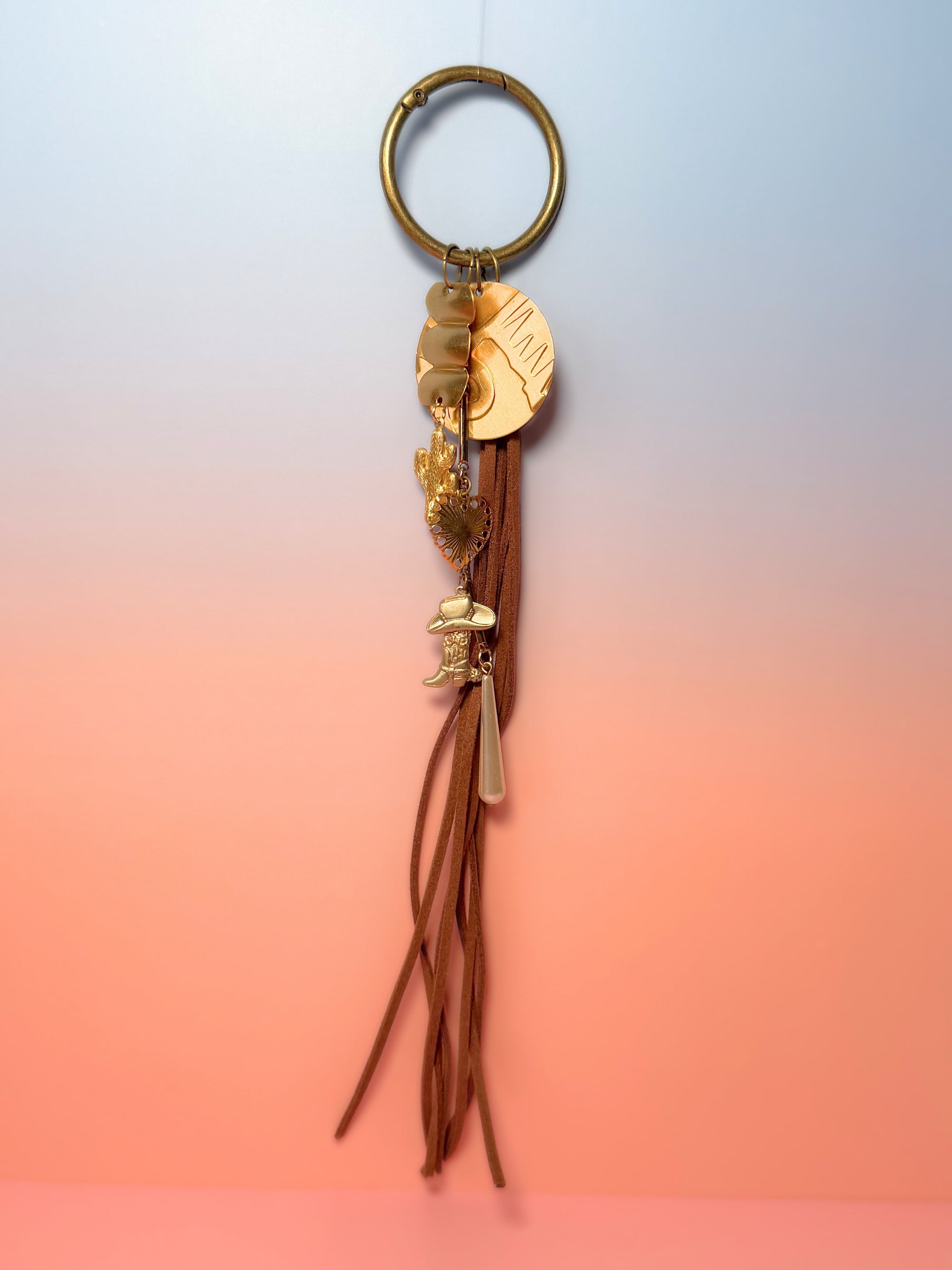 Cowgirl Dreams Vintage Charm Bag Charm — Cactus, Boot & Western Heart