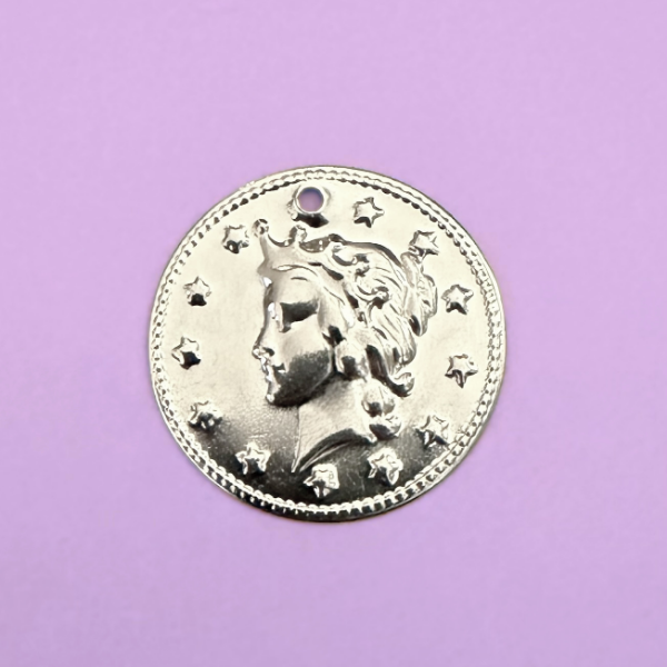 Essential: Vintage Silver Plated Roman Coin Charm