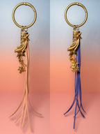 Celestial Dreams Vintage Charm Bag Charm — Moon, Stars & Cherub