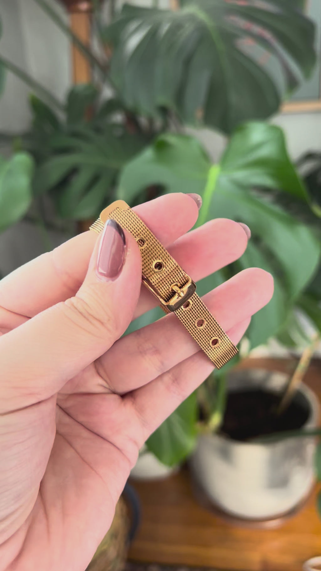 Gold Mesh Buckle Bracelet