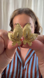 Vintage Leaf Clip-On Earrings